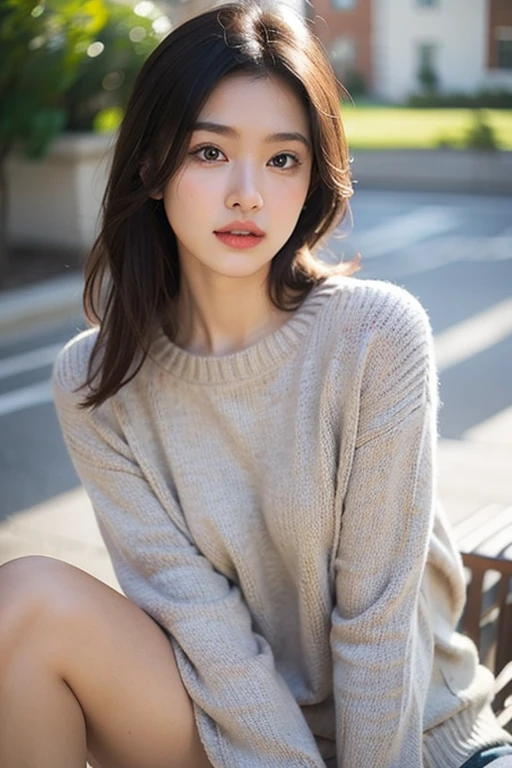 highest quality、colorful、Ray Tracing、Perfect lighting、Highly detailed 8k wallpapers、Detailed Background、High resolution、One girl、Realistic full body、Beautiful and realistic face、Detailed legs、Overly detailed art、Fine details、Vibrant appearance、Creative Action、Imaginative、Functional、Voluntary、Tan Skin、Masculine、aggressive、Charming atmosphere、Small devil、The whole body is visible、Less exposure、Attractive clothes、Adult Woman、Adult atmosphere、Cool short hair、cute、 Late 20s、 Sudden moment
