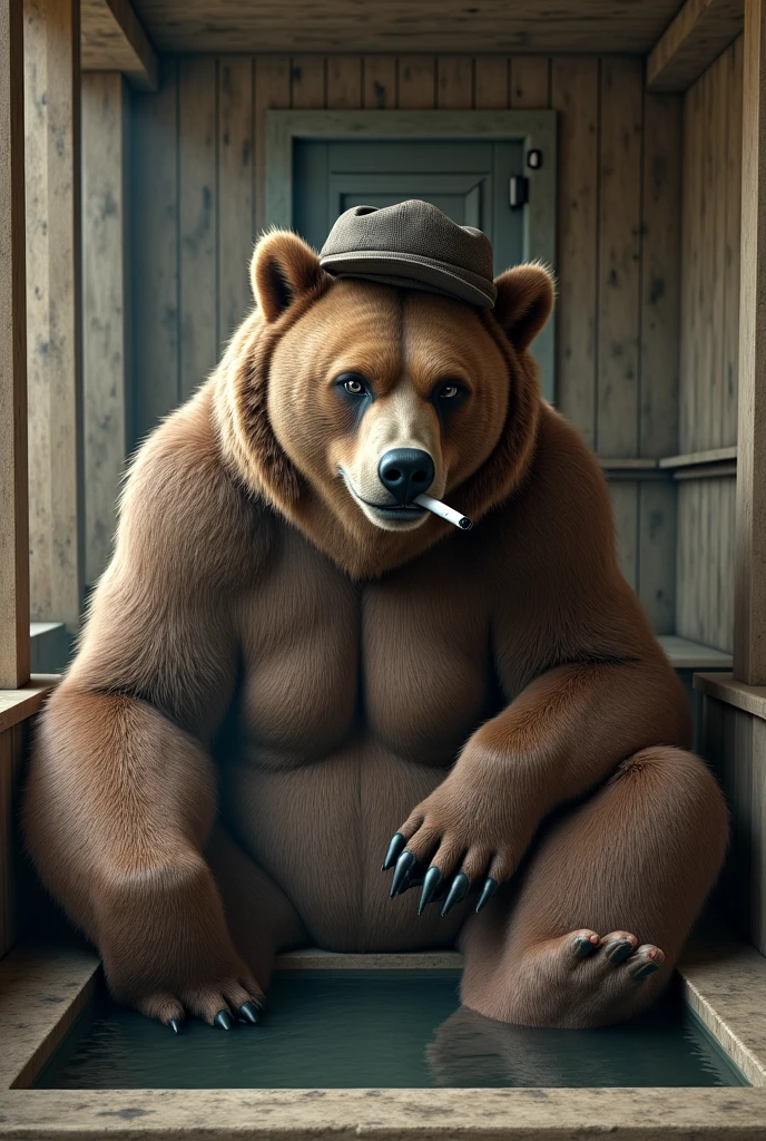 un animatronic de fredy fast bear de five nights at fredy en train de fumer une puff:cigarette