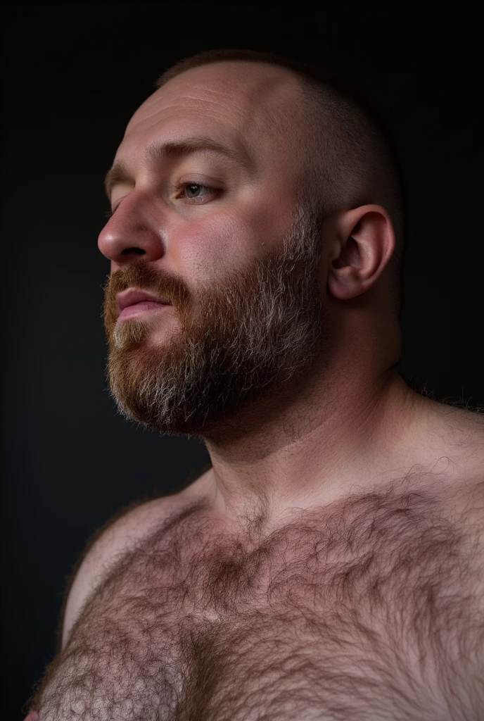 Best quality, masterpiece, ultra high res,detailed background,solo,male,bara,muscular,facial hair,mature male,thick thighs,looking at viewer,((naked under coat)),((street)) ,photo of muscular bearded (man) in a worn ((skin-revealing skimpy erotic white coat)), big arms, large bulge, erotic, exuding sexual energy, homoerotic, sharp focus, photo by greg rutkowski, soft lighting, (masterpiece), (detailed face), light smile,((no clothes)),((naked under white coat)), big round belly, dadbody, hairy body, hairy(stocky)