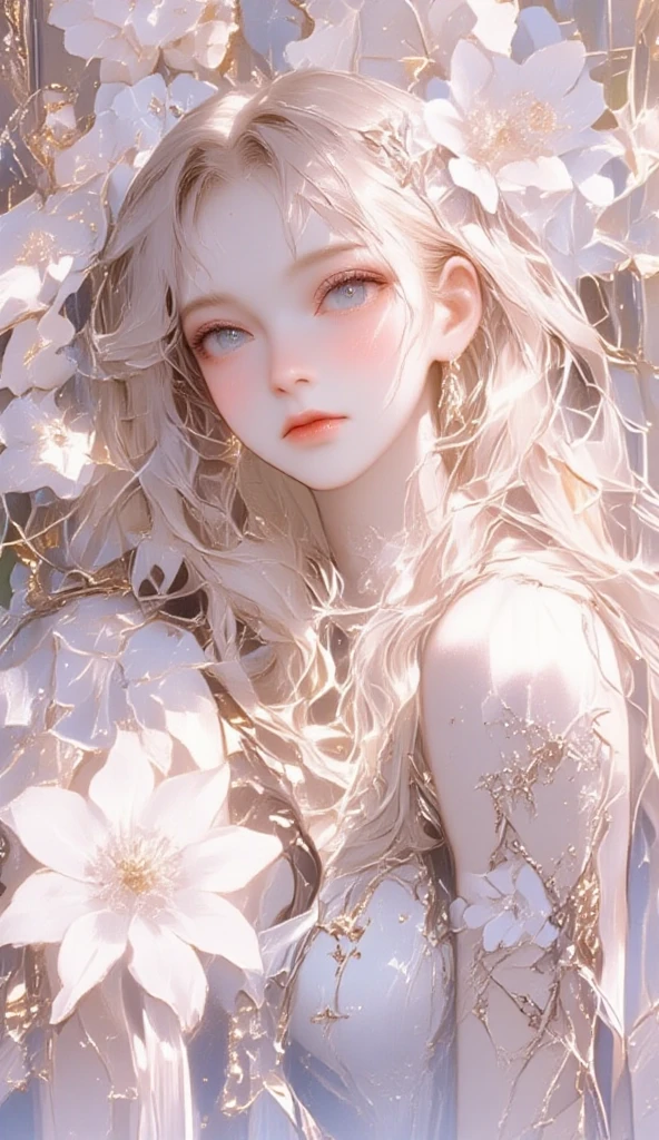 （Valencia：1 girl girl）， A masterpiece， best qualtiy， RAW photo， Lifelike， face， Incredibly Ridiculous res， beuaty girl，magic， long whitr hair， depth of fields， A high resolution， ultra - detailed， finedetail， The is very detailed， Extremely detailed eyes and face， Sharp S....