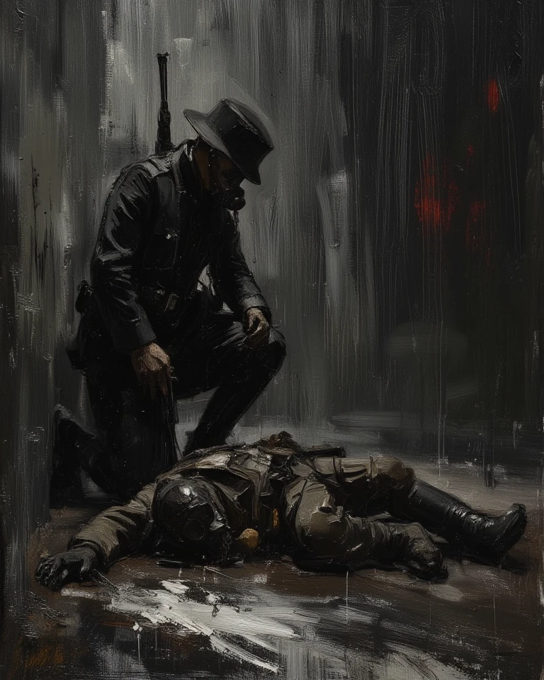there is a painting of a knight laying on a grave, gerald brom and vincent di fate, old - school dark fantasy art, fallen knight, by Donato Giancola, beksinski and dan mumford, style of donato giancola, by Andrew Ferez, josan gonzales and dan mumford, donato giancola and tom bagshaw, medieval dark fantasy