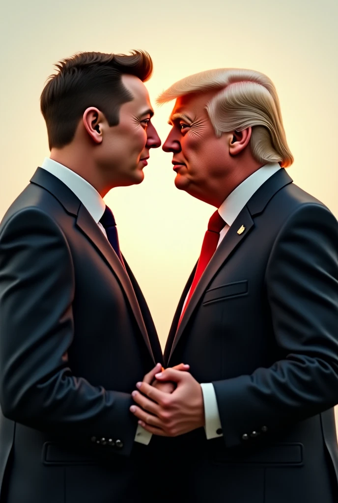 trump and elon musk kissing