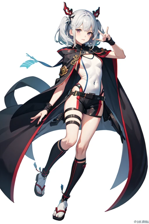 full body,high heels,leaning back with hands out in the air,girl、(masterpiece, highest quality, official art:1.2), (flat color:1.5),(colorful),looking at the viewer,1 girl,alone, white background, ,(2D:1.5) ,NSFW,full body,