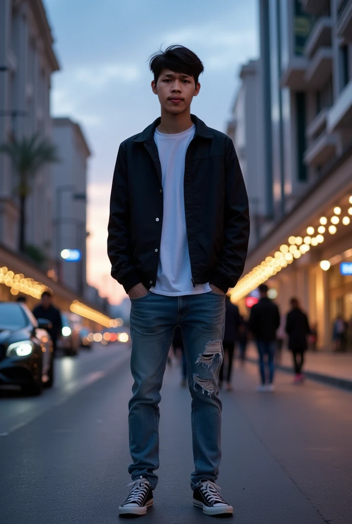 pretty boy, dirty, skinny, at night, smoking, black hair, on the road