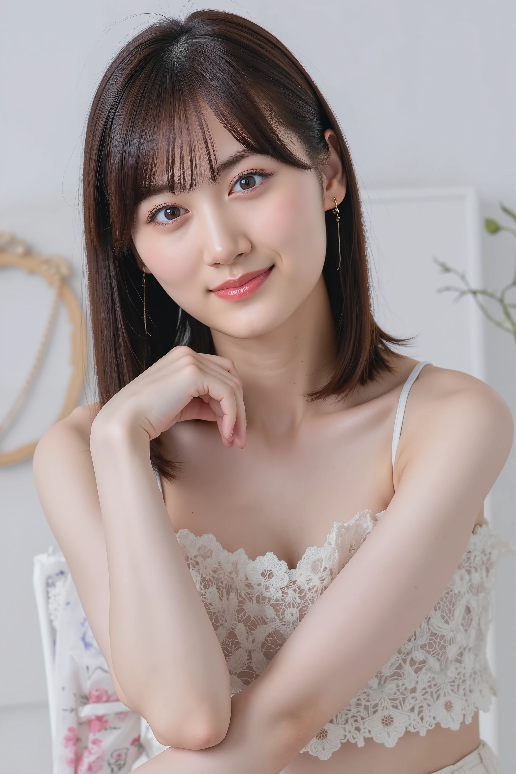 yamashita mizuki, bungs, smile, Young and cute Japanese faces, Official art for 4 people, High Definition CG Unity 8K Wallpaper, ultra high definition, very well detailed, Half photo, Filmgrain, Lens Flare Glow, top quality,8k, viewer, masterpiece, top quality, very well detailed, cute, sexy, very well detailedな, detailed clothing features in police cars, beautiful, illustration, beautiful Japanese woman, Female 1