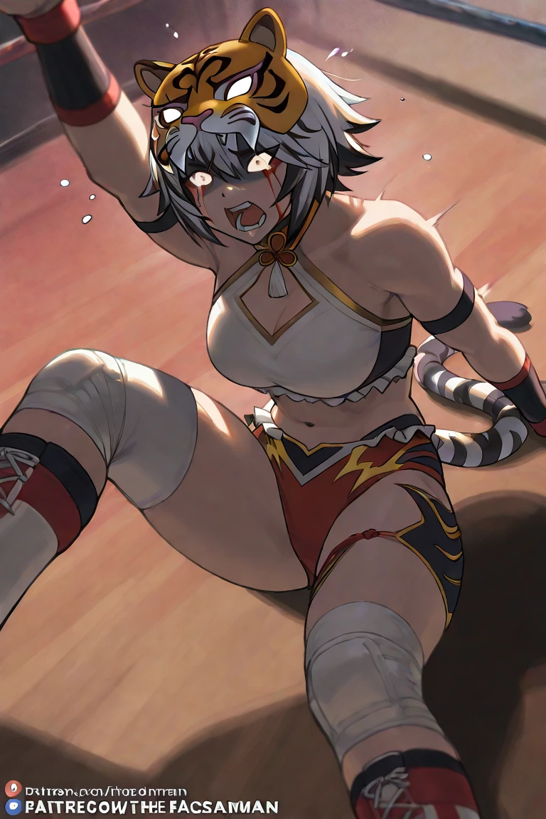 Mandalay, the feline heroine of My Hero Academia, wearing a tiny bikini that can barely contain her sexy curves. The tight top makes her voluminous breasts stand out, while the G-string panties leave little to the imagination. Her tanned skin shines in the sun, and her feline eyes emanate a look of pure lust. Her sculpted body moves with feline grace, every muscle contorting in a way that would drive anyone crazy with desire. She walks slowly, knowing full well the effect she has. Her long toned legs seem unstoppable, and her firm, round ass jiggles gently with each step. Her expression is a mix of power and sensuality, making it clear that she is the master of this erotic dance. Her tail moves from side to side, mesmerizing everyone who sees her. Mandalay is a vision of pure sin, and I can't wait to see this image take shape."