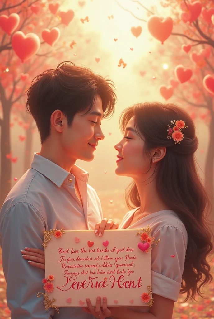 Cute couple pic on poster, Partha Love Subhosri lyrics in front of the poster , Song Name - Bubu Dudu