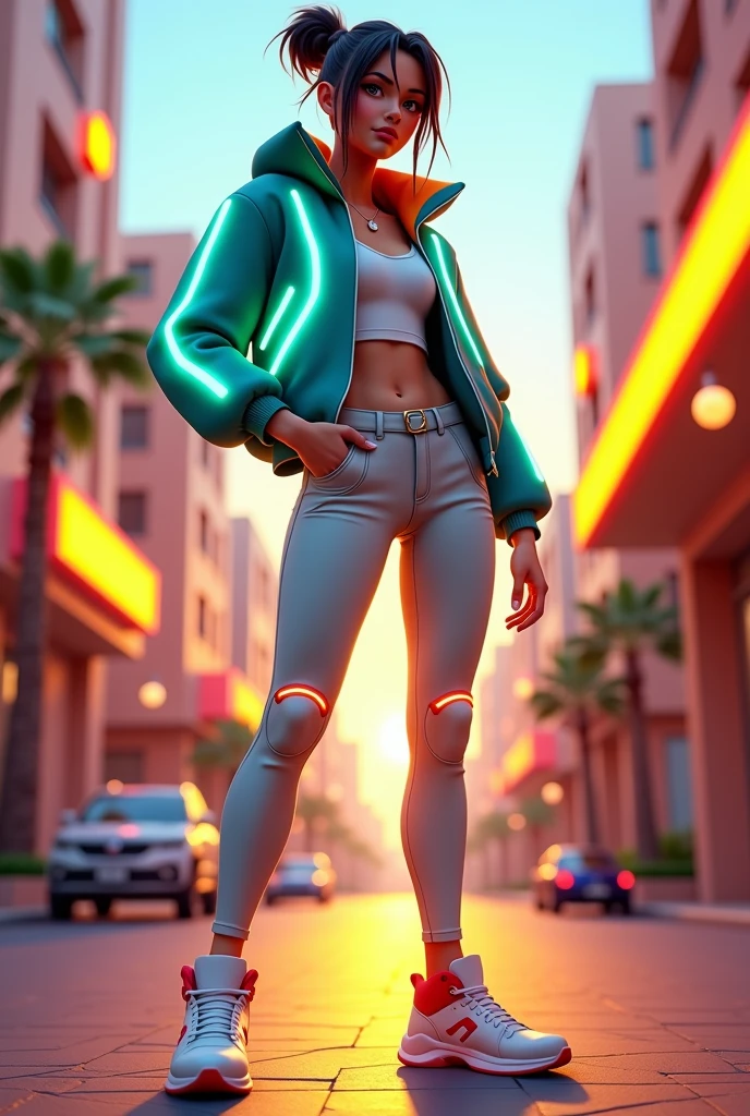 (masterpiece, 4k ,ultra detailed:1.2),(anime:1.2),illustration,(realistic:1),(photorealistic:1),
(solo:1.2),
(walking:1),
(panorama,perspective:1.4),(fisheye:1.2),
(landscape,outdoor,cityscape,night,midnight,rooftop,cyberpunk,asphalt,rain,graffiti art,reflection,shop,kiosk,sidewalk,alleyway:1.2),(skyscraper,fog:1.4),
(pedestrian,crowd,people:1.3),
(neon sign,blue neon,pink neon,yellow neon:1.4),
(off-shoulder neon trench coat,leggings, sports bra, very skinny, slender abs, sneaker:1.3),
(platinum white hair,ponytail:1.2),(supermodel:1.4),(various hair color),