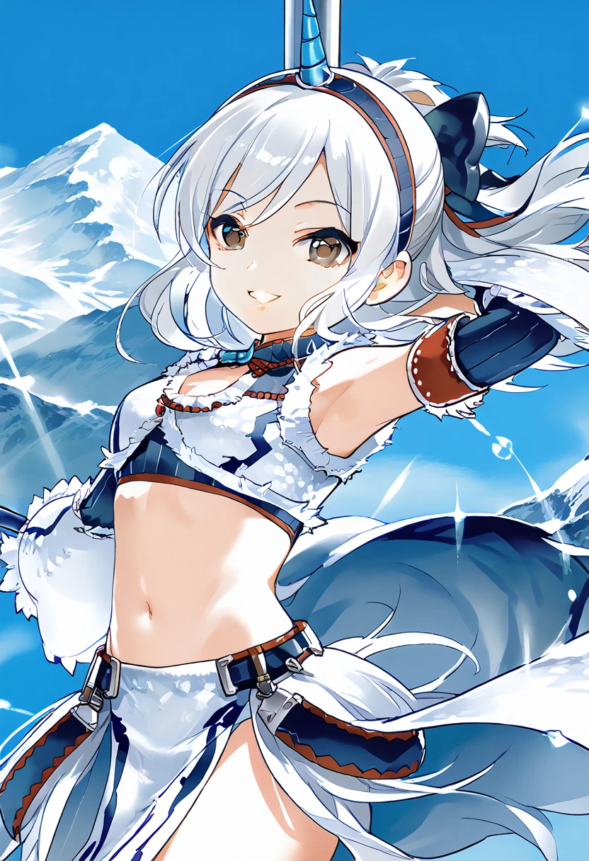 (best quality,highres:1.2),ultra-detailed,realistic,professional, woman sat on a pirate ship looking up at the aurora borealis,natural scenery, vibrant colors, colourful aurora borealis in sky, star-filled sky, serene and calm environment,luminous and ethereal atmosphere,tranquil and serene disposition,detailed facial features,soft and flowing hair,peaceful and serene expression,harmonious and balanced composition,ocean,night, aurora borealis, subtle and captivating lighting,mesmerizing and tranquil aura,feeling of tranquility and inner peace,stunning and breathtaking view ((the woman wears a fantasy magical outfit, Scandinavian, cute bob-cut hair, white hair, blue eyes, short skimpy clothes, white and blue sleeveless crop top, keyhole in top exposing large breasts, bare midriff, belly button, white iridescent skirt with blue bow, brown winter boots topped with white fur, loose white arm warmers with golden cuffs, blue cape, blue gems, happy, energetic))