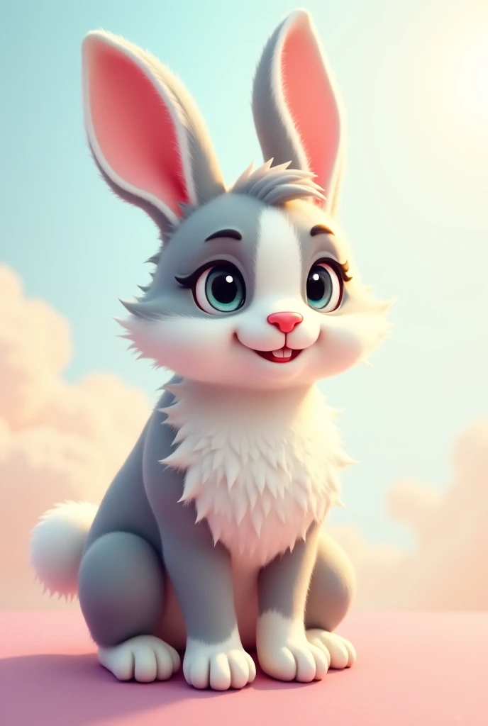 Bunny with untied sneakers