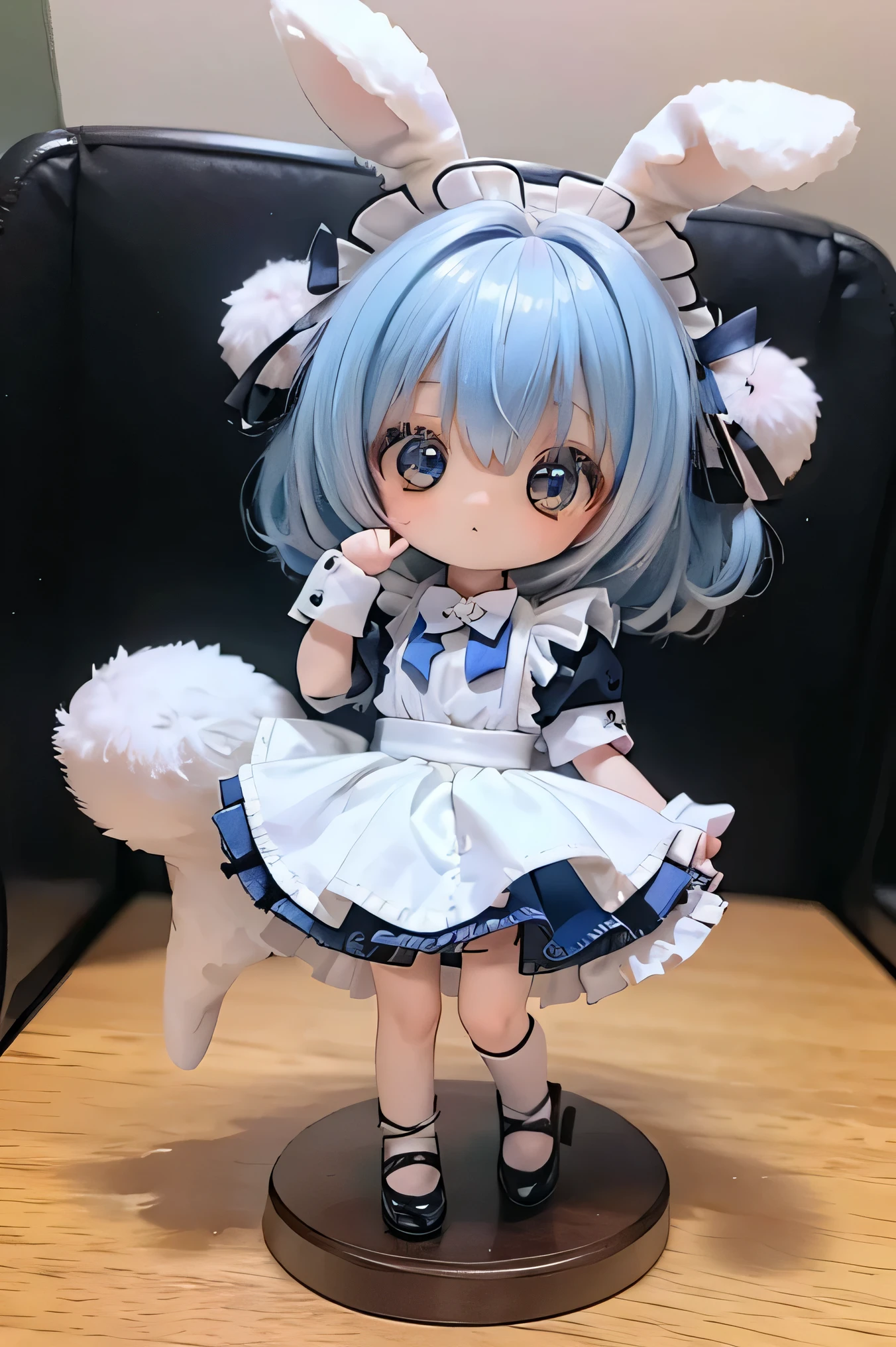 rabbit girl 、 chibi 、 young girl、 Maid Outfit