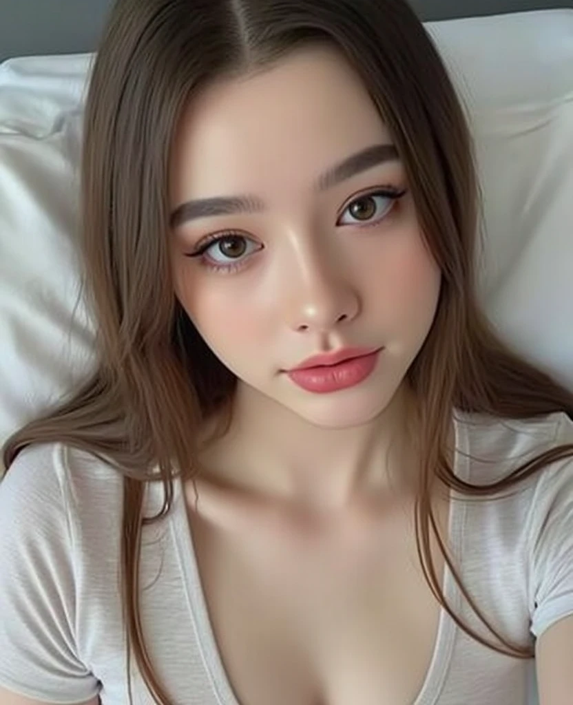 mulher arafada com camisa branca e bolsa bege tirando uma selfie, soft sardas, Retrato de Sophie Mudd, cute sardas, Julia Sardenha, white sardas, small sardas, light cute sardas, with sardas, Barbara Palvin, sardas, hint of sardas, portrait of Barbara Palvin, sem maquiagem, very light sardas, linda jovem modelo, rosto perfeito )