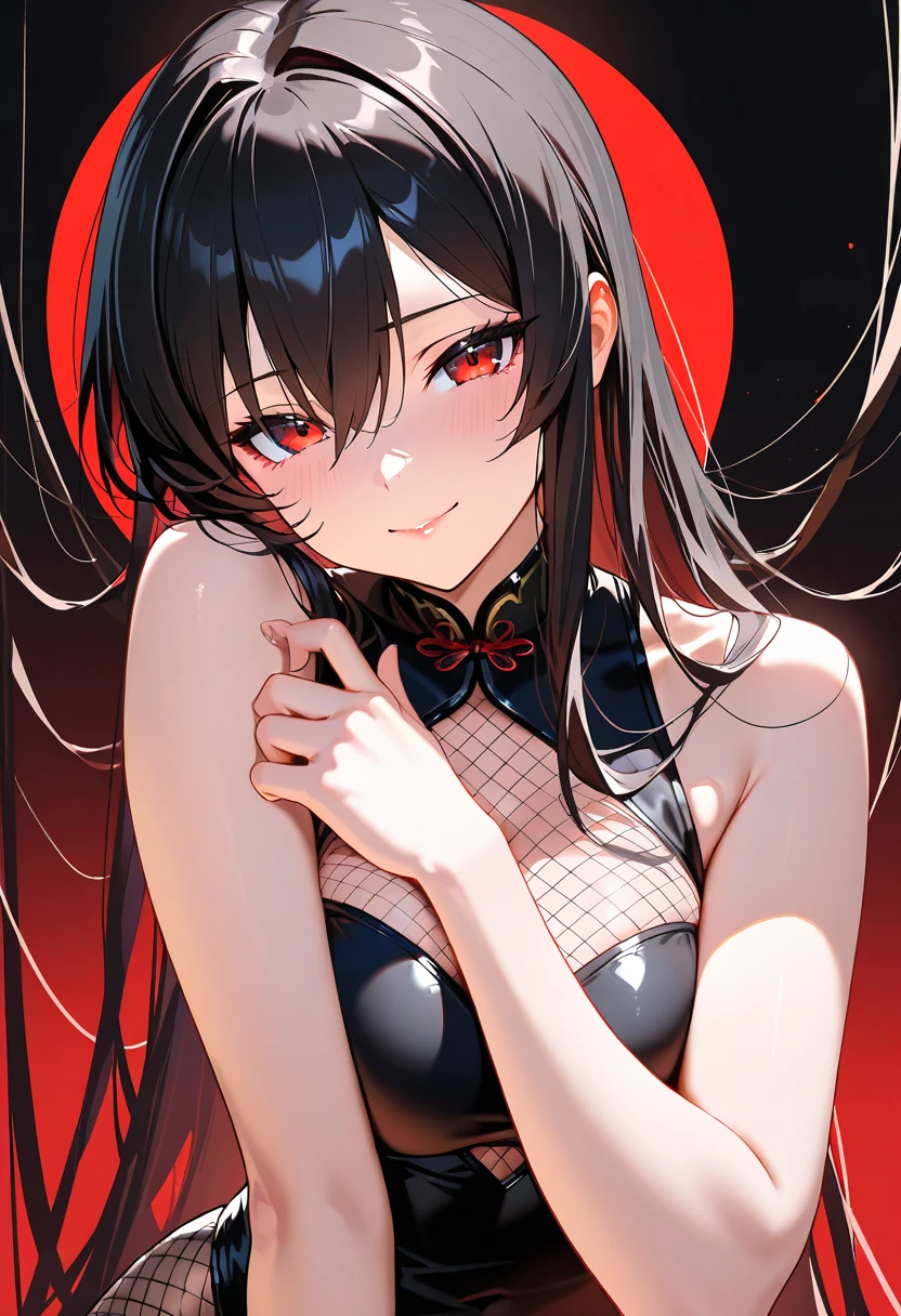 1girl, fox ears, fox tails, black hair, red eyes, lingerie, night, village, sakura