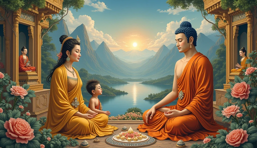 Make king and his son buddha image 