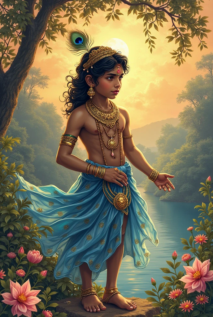 Genrate a beautiful  image of Lord krishna 
