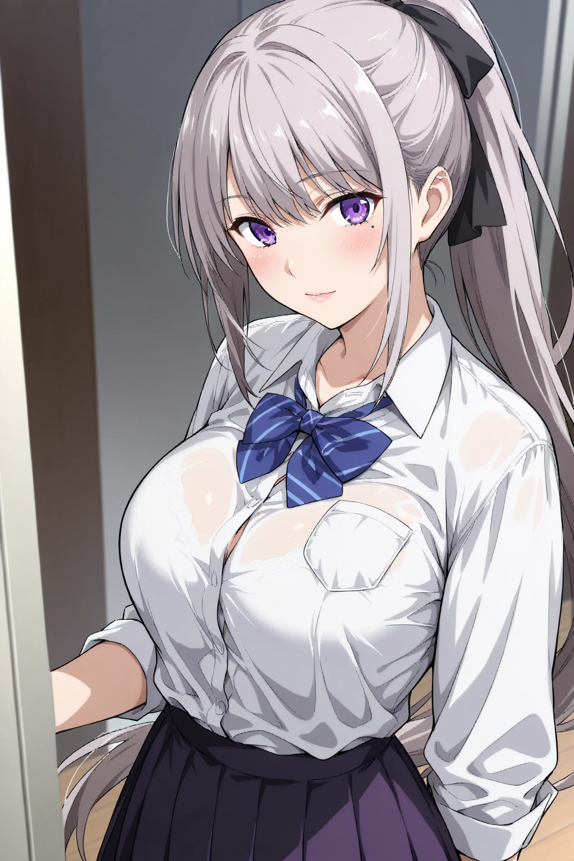 ((Pov male hands grabbing breasts, )), anime,depth of field, cinematic lighting, lens flare, f/1.2,(masterpiece:1.2),(high definition), , (( girl, pov, hetero, cum, sex, penis, panties, skirt, bed, skirt lift, )), (looking at viewer), (( kirigiri kyoko, labyrinth background, )), (expressionless face, ),