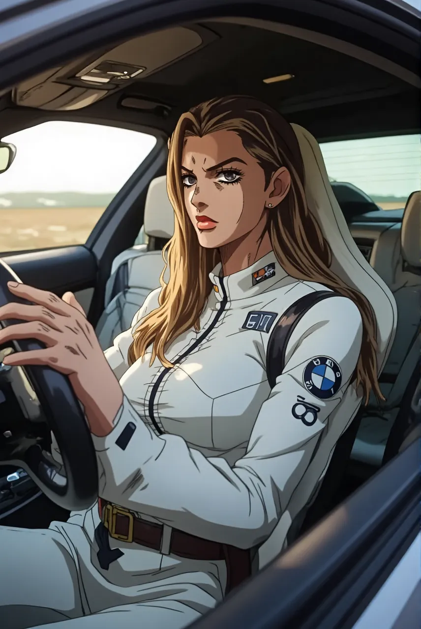 Racing BMW woman