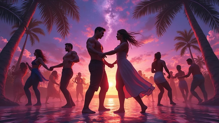 2 dancing silhouettes at sunset,full body, anatomicallycorrect body, water ink,ink water,ink cloud,Alberto Seveso art,loose painting style, intricate detail, cinematic lightning,octane render, volumetric lighting, extremely detailed foreground, bright colours, 8k, ultra high definition, non blurred, textures, 3d, cinematic landscape