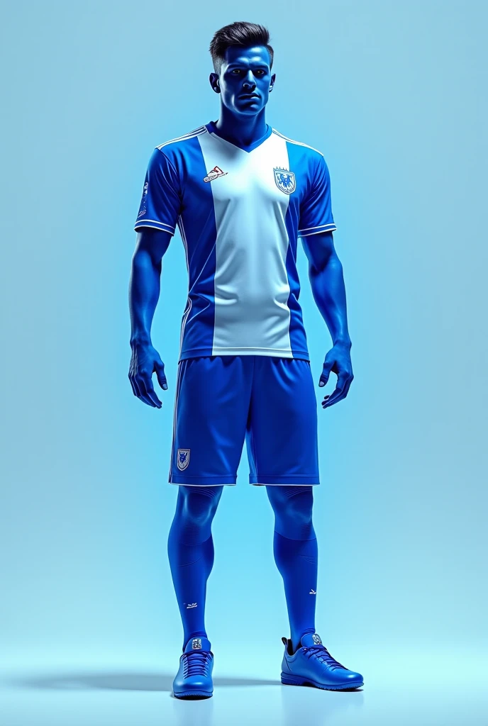 RAW photo,8k uhd,masterpiece, (photorealistic:1.4), best quality, beautiful lighting, 3D Art, C4D, OC render, Kenan Yıldız, (full body:1.5),a man, professional soccer player, sports shorts, soccer socks, soccer shoes, soccer ball, man model standing pose, lively, handsome, (white background:1.5)