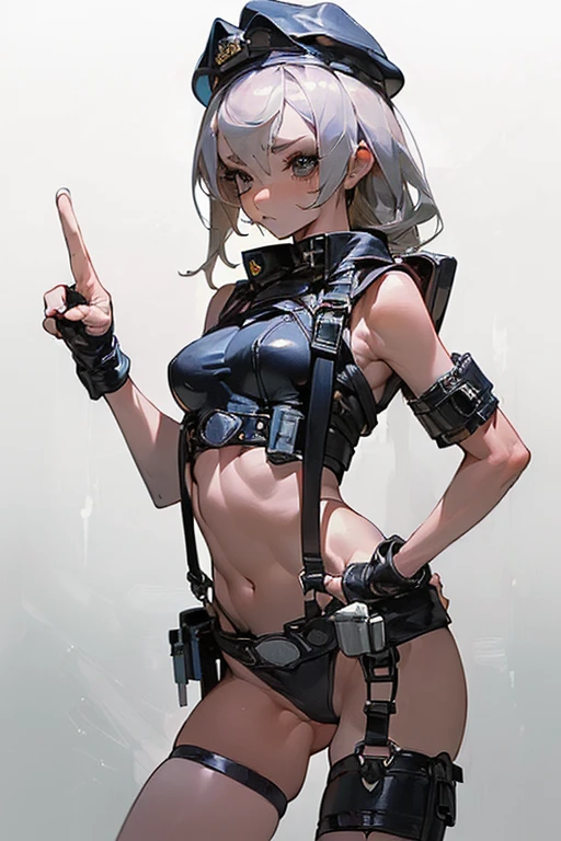 Masterpiece, top quality, very delicate and beautiful girl, embarrassed expression,1girl, there is a woman in a costume, bunny ears,black hair, short hair, purple eyes, (dark skin), black and white maid dress outfit with a short skirt, doing a sassy pose, fishnet stockings, perfect dynamic pose, abdomen, wide spread legs, big breasts, very delicate and beautiful, world Masterpiece Theatre, Ultra Definition, Best Quality, Hi-Res, Highly Sophisticated, Girl, Best Quality, Illustration, Viewer Watching,, cyberpunk city, standing next to her motorcycle, Impasto, Realism, Realistic
