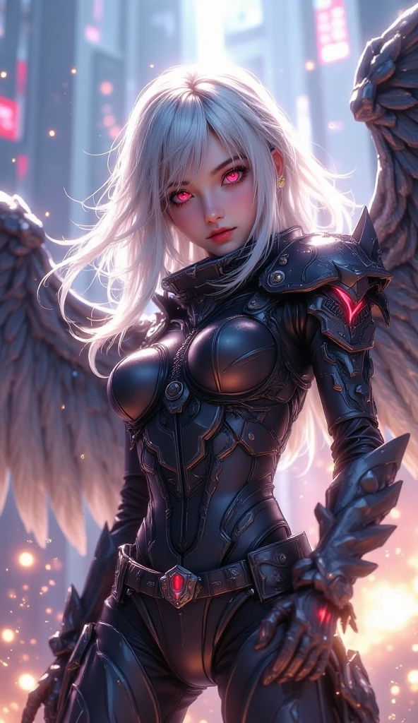 broken skyscraper in distant,battle angel,float,huge wings, heavy armor,bare thigh, valkyrie (sharp focus, eyes focus, masterpiece,best quality, realistic detail,clear image,realistic,high resolution)
,vamptech