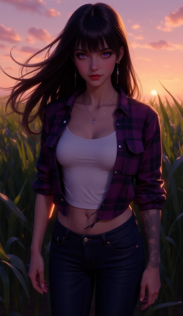Hyperrealistic beautiful European female auburn hair and light red lips and flush cheeks and wearing a loose top and pajama bottoms, 20 year old, dancing in a field of butterfly's, appears timeless, professional and 4K|8K HDR, showcasing highly detailed, extremely high-resolution details the photographic realism is pushed to the extreme, with fine textures that are incredibly lifelike, zavy-chrmtcblr, set against a contrast of bright moonlight and dark shadows , smirk, sultry look, seductive