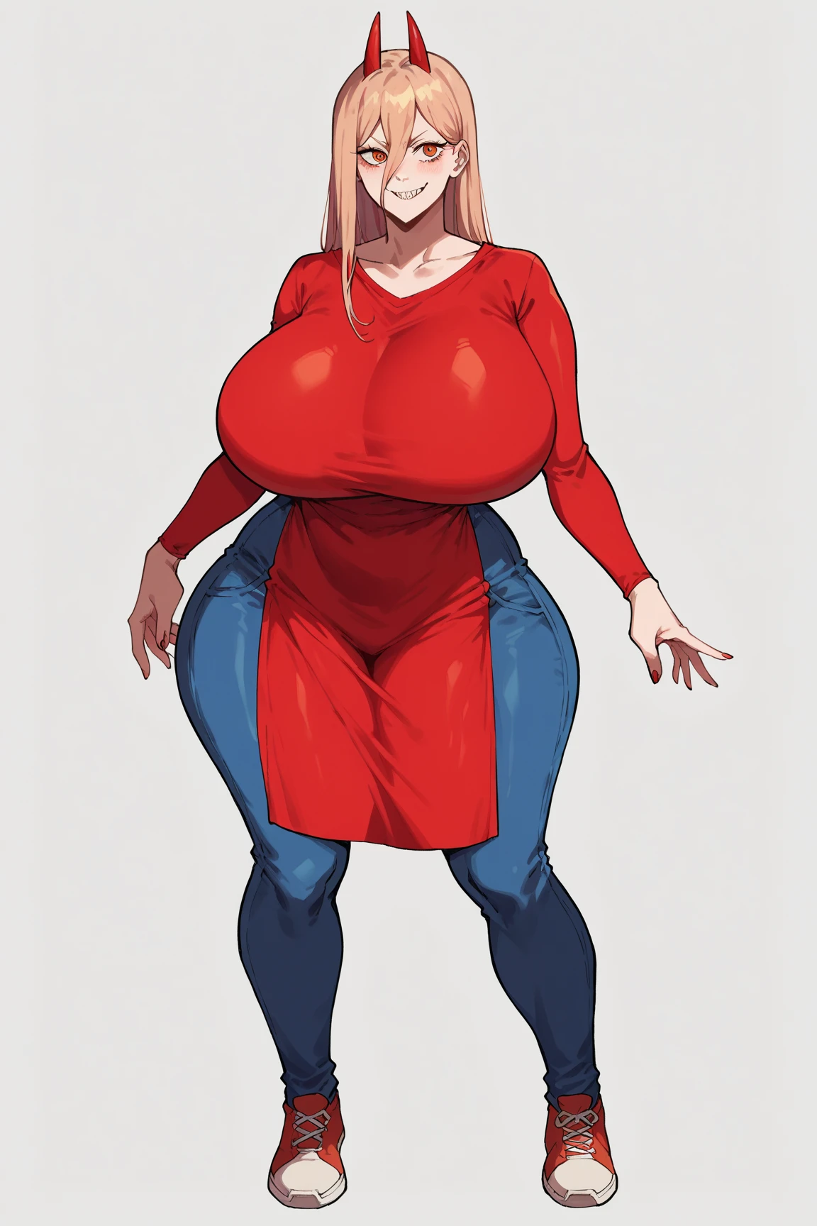 Family guy , female milf, big , Better quality ,lips , Looking , (((yellow short hair))), red shirt , solo ,Huge Breasts , short skirt ,Full body , BLUE pupils