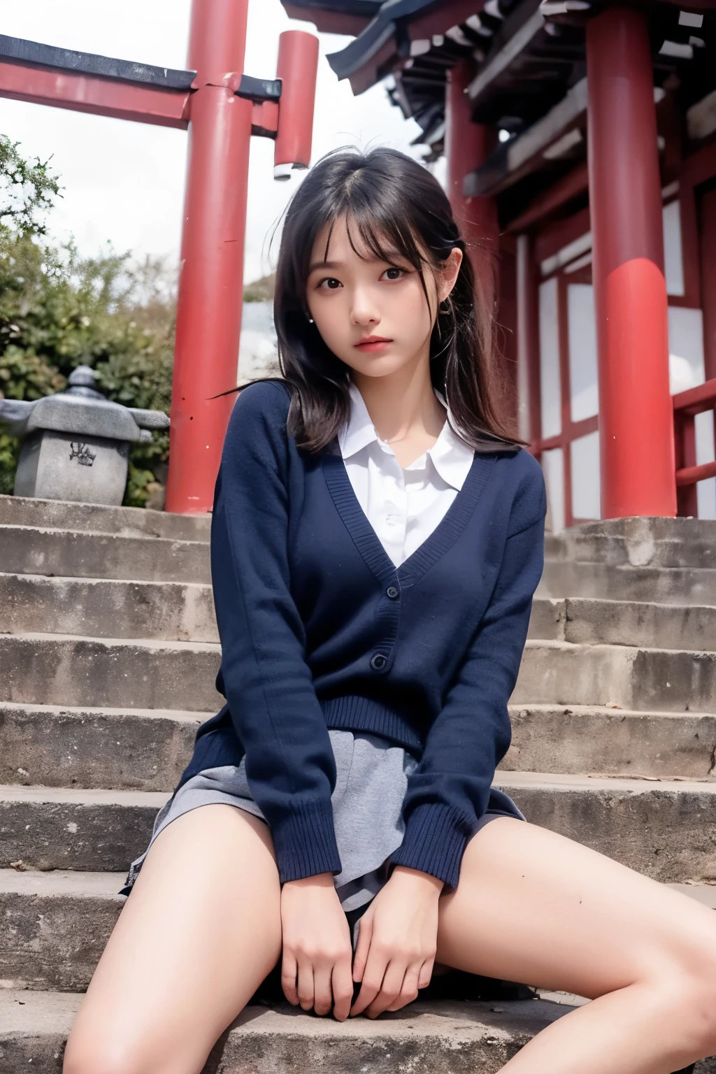 (photorealistic:1.4), best quality, masterpiece, raw 32k photo, (extremely detailed japanese beautiful girl), (extremely detailed eyes:1.2),(baby face), (cute face:1.2), ultra-detailed, ultra high res, amazing, BREAK,sitting,
(school uniform:1.5),detailed school girl, (disneyland:1.4), beautiful detailed girl, bangs, cute face, miniskirt,(baggysocks),((panties)),(leg spread)