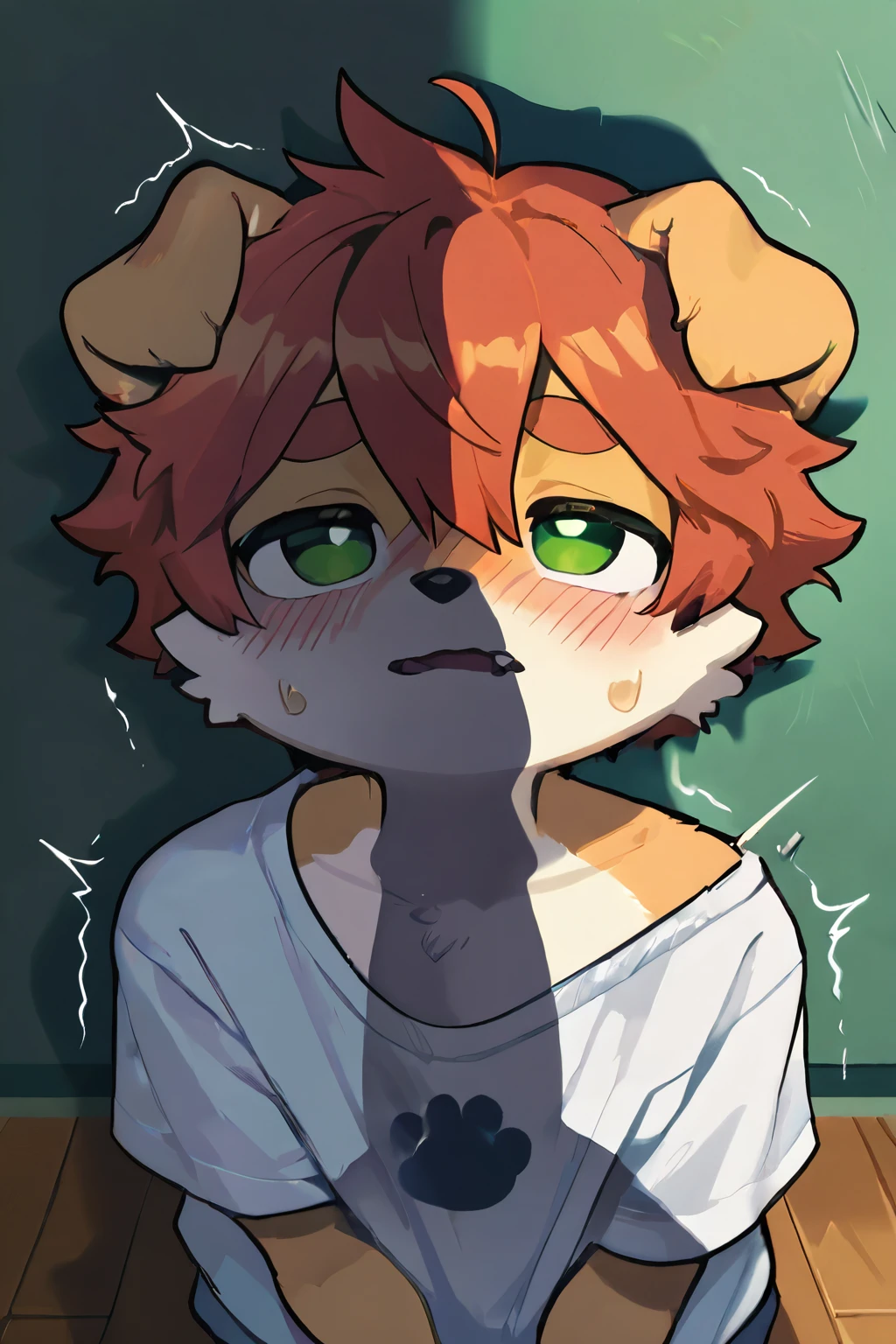 source_ furry, hadrian , furry male, ,Cubs,((boy )), dog boy,,(penis Shadow:1.3),short hair ,fang out,,masterpiece, newest,absurdres, incredibly absurdres, messy hair, cute anthro, solo,score_9, score_8_up, score_7_, score_6_up, masterpiece, best quality, dufu, furry, shota, solo, cute, green eyes, blush on face, upper body, loose clothes, nipple, orgasm,wide eyes,Lots of saliva ,full-face blush,parted lips ,from above, to milkytiger1145 , author: k0bit0wani ,( cute),boy