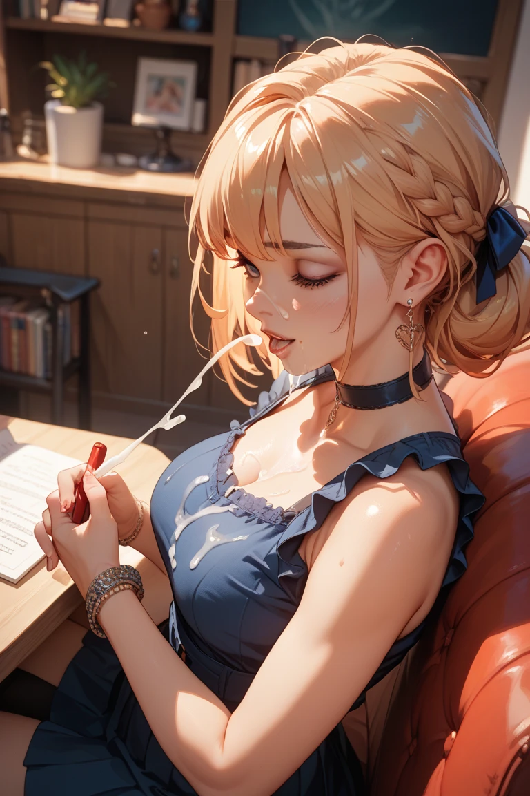 Beauty lying in bed, slender body, Super big breast masterpiece, highest quality),
1 girl, undressing, sitting, wariza, lower body, head tilt, orange juice on the table, Bottle, dish,

break girl, 35, (change:1.5), gray eyes, highly detailed eyes, (huge breasts:1.1), saggy breasts, (we say:1.3), smile, blush your nose, sleepy, grin and laugh, open your mouth,

BREAK Sexy maid BREAK Obscene face、exquisite female body、fascinating cleavage、
rest living room, party, night,