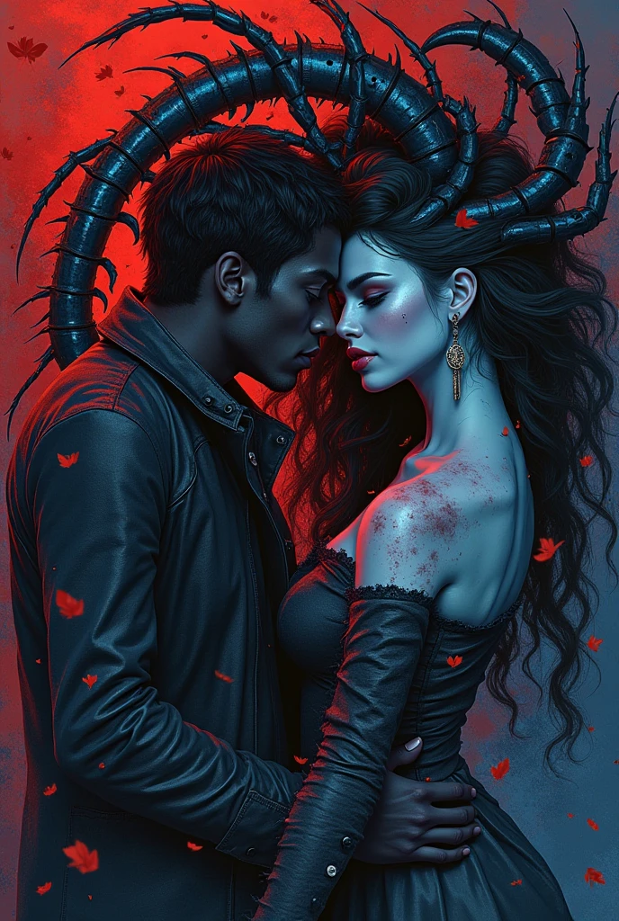 (masterpiece, high resolution:1.3), (photo of a demon and an angel sharing a kiss:1.2), (Sony Alpha 1 camera, renowned for capturing exceptional detail and emotions:1.2), (paired with the Sony FE 85mm f/1.4 GM lens for a captivating and intimate shot:1.2), (the demon and angel locked in a passionate embrace:1.1), (their bodies pressed together, conveying a sense of forbidden love:1.1), (the demon with dark and alluring features:1.1), (her red eyes gleaming with desire:1.1), (the angel with ethereal beauty and gentle grace:1.1), (her soft wings enveloping them in a halo of light:1.1), (Sony Alpha 1 camera capturing the intricate textures of their contrasting appearances:1.2), (the atmosphere tinged with both darkness and heavenly radiance:1.1), (the photo capturing the intensity and emotion of their forbidden love:1.1), (a moment frozen in time, capturing the complexity and depth of their emotions:1.1), (the surroundings fading into the background, leaving only the demon and angel in focus:1.1), (an image that evokes a sense of beauty and turmoil, as two beings from opposite realms come together in a passionate kiss:1.1), Cinematic, Hyper-detailed, insane details, Beautifully color graded, Unreal Engine, DOF, Super-Resolution, Megapixel, Cinematic Lightning, Anti-Aliasing, FKAA, TXAA, RTX, SSAO, Post Processing, Post Production, Tone Mapping, CGI, VFX, SFX, Insanely detailed and intricate, Hyper maximalist, Hyper realistic, Volumetric, Photorealistic, ultra photoreal, ultra-detailed, intricate details, 8K, Super detailed, Full color, Volumetric lightning, HDR, Realistic, Unreal Engine, 16K, Sharp focus, Octane render