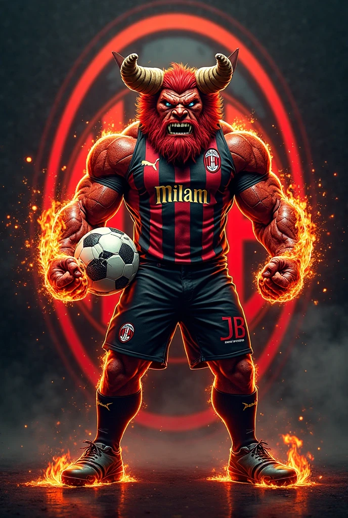 hazme un logo de football con un toro