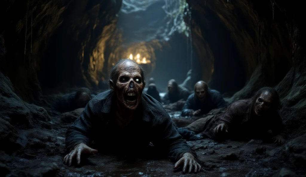 Apparition,zombie,monster,ghost,scared,Scary,dirty,grotesque,darkness,Trying to attack,The teeth are like knives,There's blood all over my body,Atrocious,Vulgarity,tremendous,Real,animals、ruins、On the carcass,Blood dripping from the eyes,