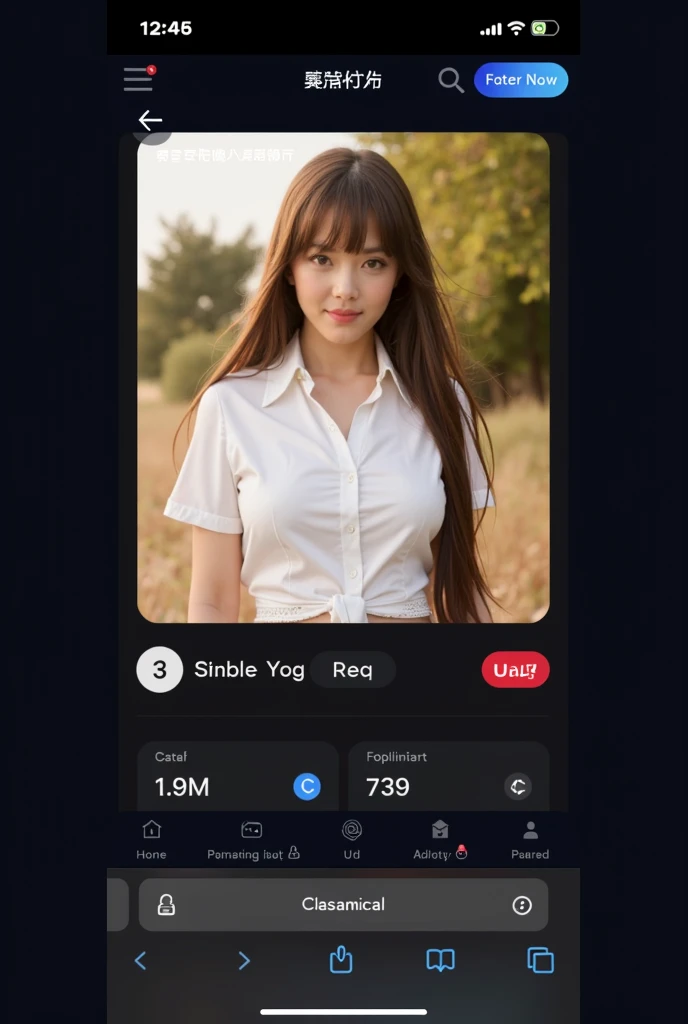 Close-up of a person holding a cell phone in hand, Short body, Instagram model, Photo of a thin girl, Wear shirts and shorts., Female model, 2 4 years old, สไตล์การถ่ายภาพของ Shawn Paul Tan, Crop, The photos were leaked., Inspiration from Shao Mi, Photo of a thin girl model, sexy :8, Leaked images, Crop and shorts เปลือย