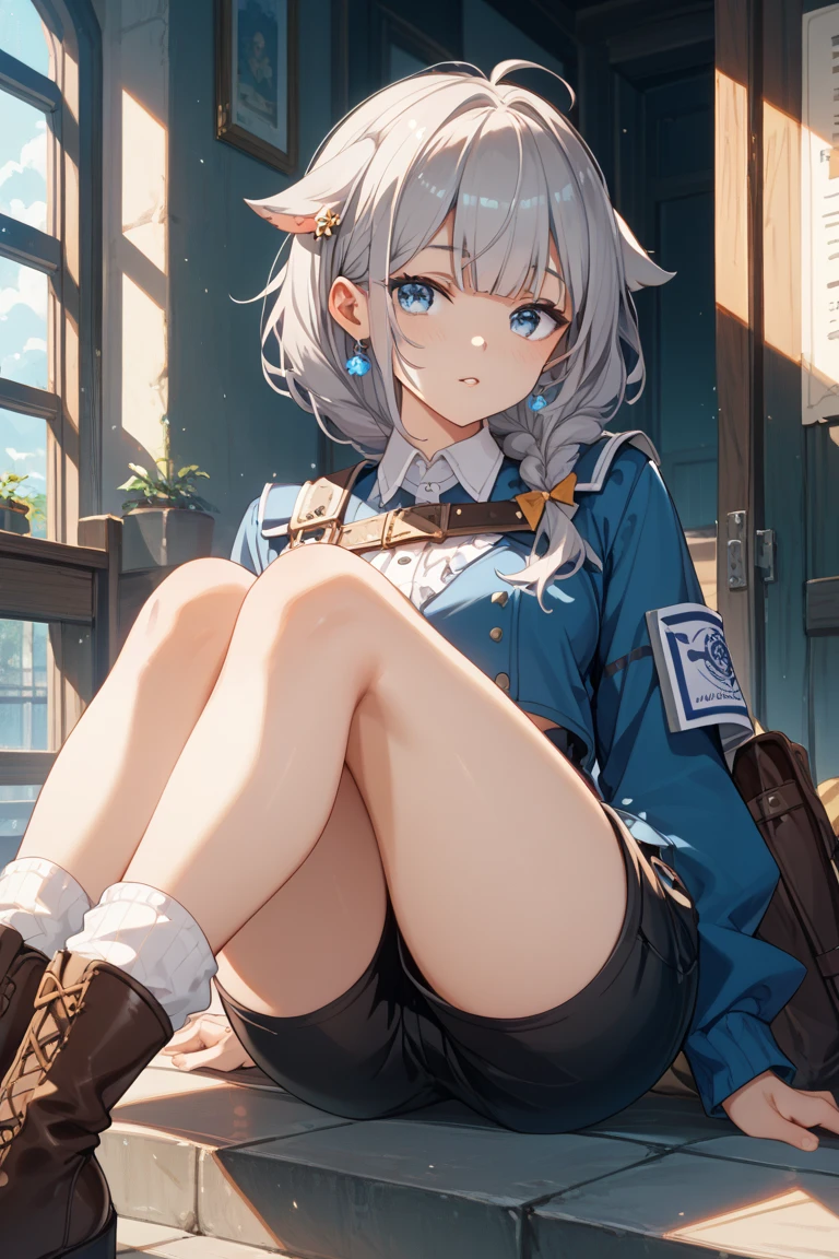 {(masterpiece,best quality, 8K UHD, extremely detailed CG, detailed beautiful face and eyes and skin and hair)}, {(ultra realistic photo style:1.4)}, {(Free fall from Altitude 10000m:1.4), (out of focus background:1.4)}, {1woman, medium hair, Ponytail hair with braids, medium breasts, forehead}, {(strike_witches:1.4), (white small_lace_panties:1.1), (military shoes:1.4)}, {(crotch showing pose:1.4), (feet up:1.3)}, {(cheerful:1.4), (candid shot), (hair stands on end in the wind)}, {(YOKOHAMA city)}