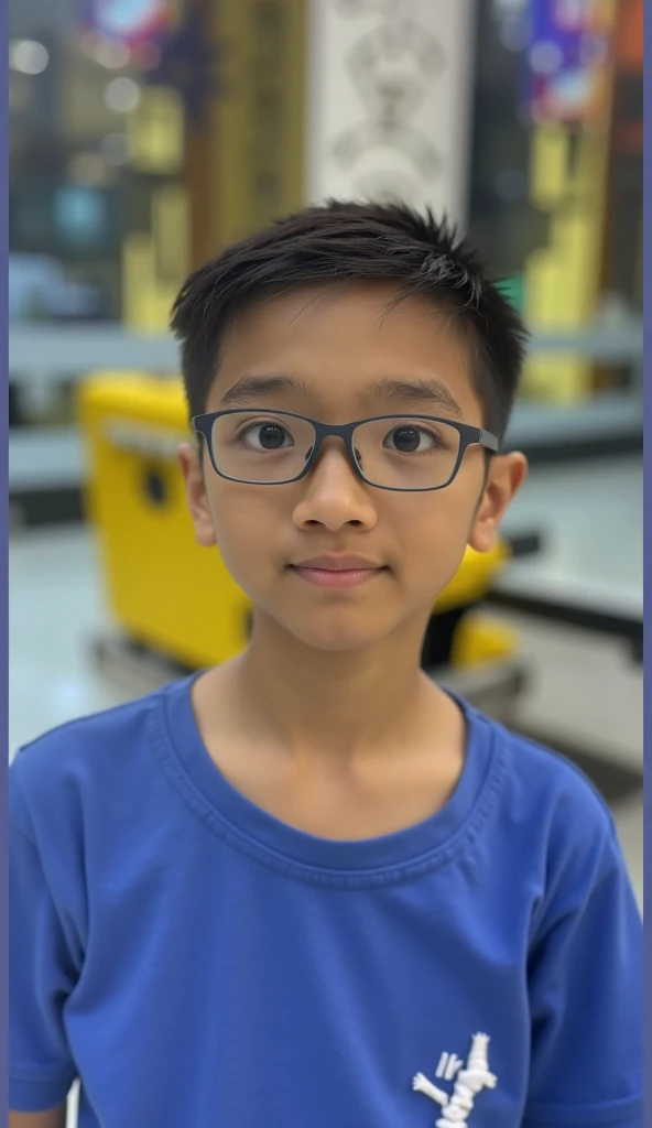 18 years older boy wearing T-shirt cartoon image sitting on computer chair