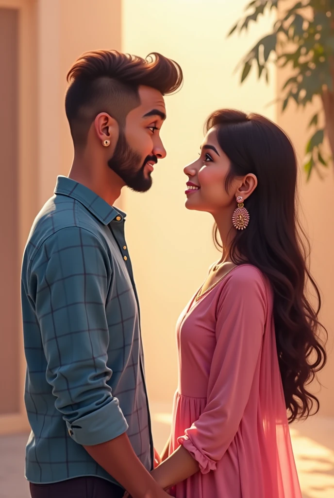 Realistic indian Playful teenage 25 year cute boy lifting laughing teenage girl in 22 year beutifull girl with girl Pink colour hot top and jeans on the road with happy an rose and a on, wearing a White hoodie with name "Deva" boy, with back background with big capital letter name "Sweety", loving mood, hyper realistic.8k.