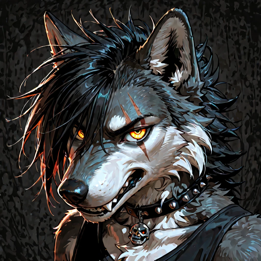 Wolf ,black , punk ,Gothic - SeaArt AI