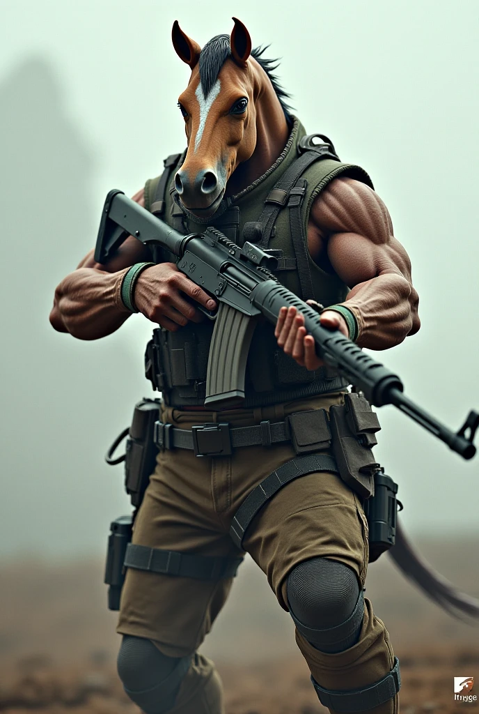 Hyper realistic.The Centaur's are half man, and half horse. They have the body of a horse but, in place of the horse's head the have the torso, head and arms of a man. Most are wild and savage, known for lustfulness and drunkeness. The exception is the wise Centaur Chiron. Chiron.carry a sniper rifle