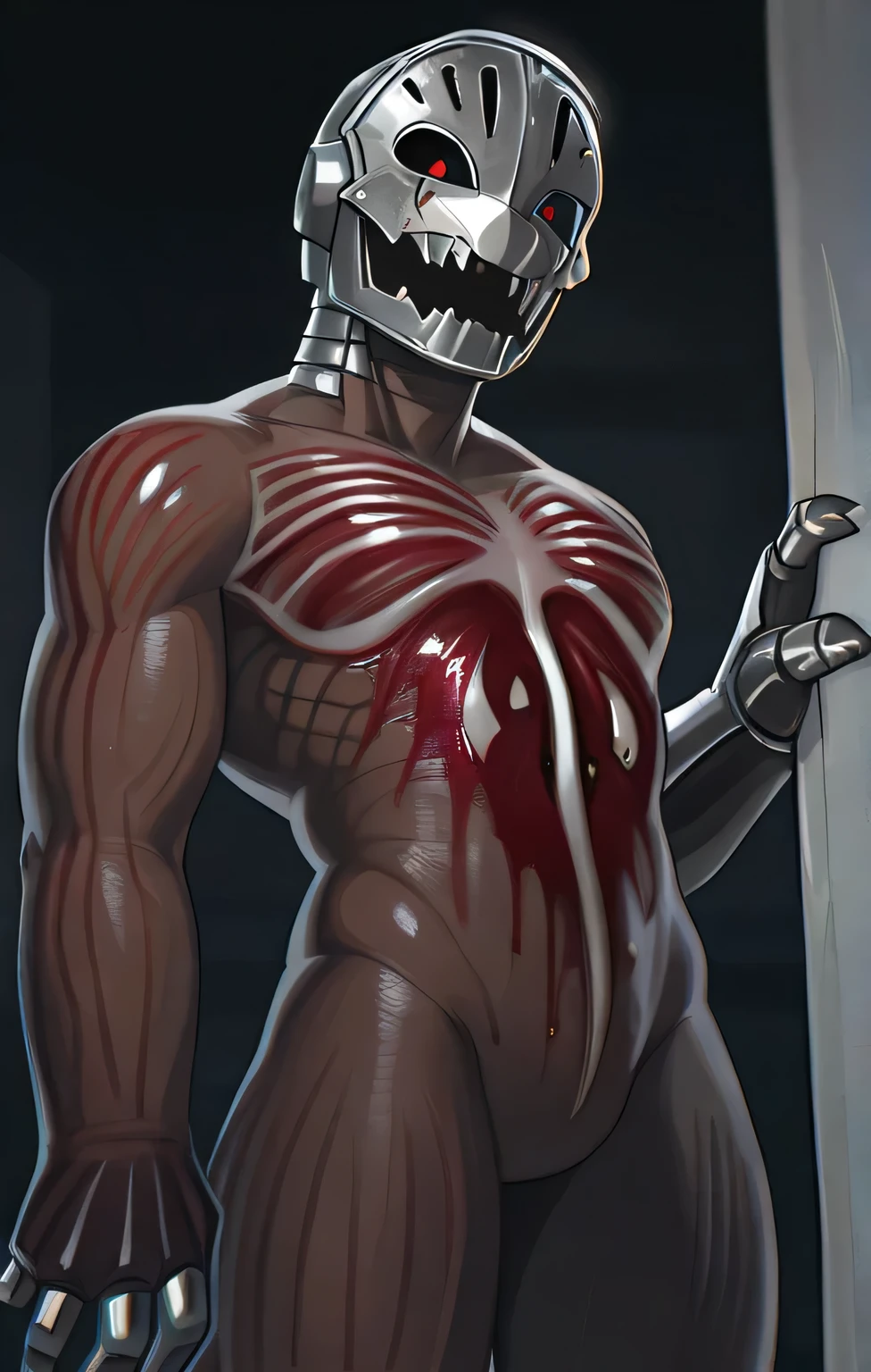 score_9, score_8_up, score_7_up, rating_explicit, source_anime, man, Creepypasta, dark atmosphere, dynamic angle, spooky boy, sexy look, toned