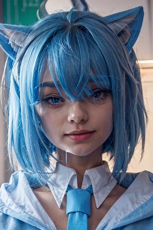I want a photo of a pixar fun emotion, and one with blue hair