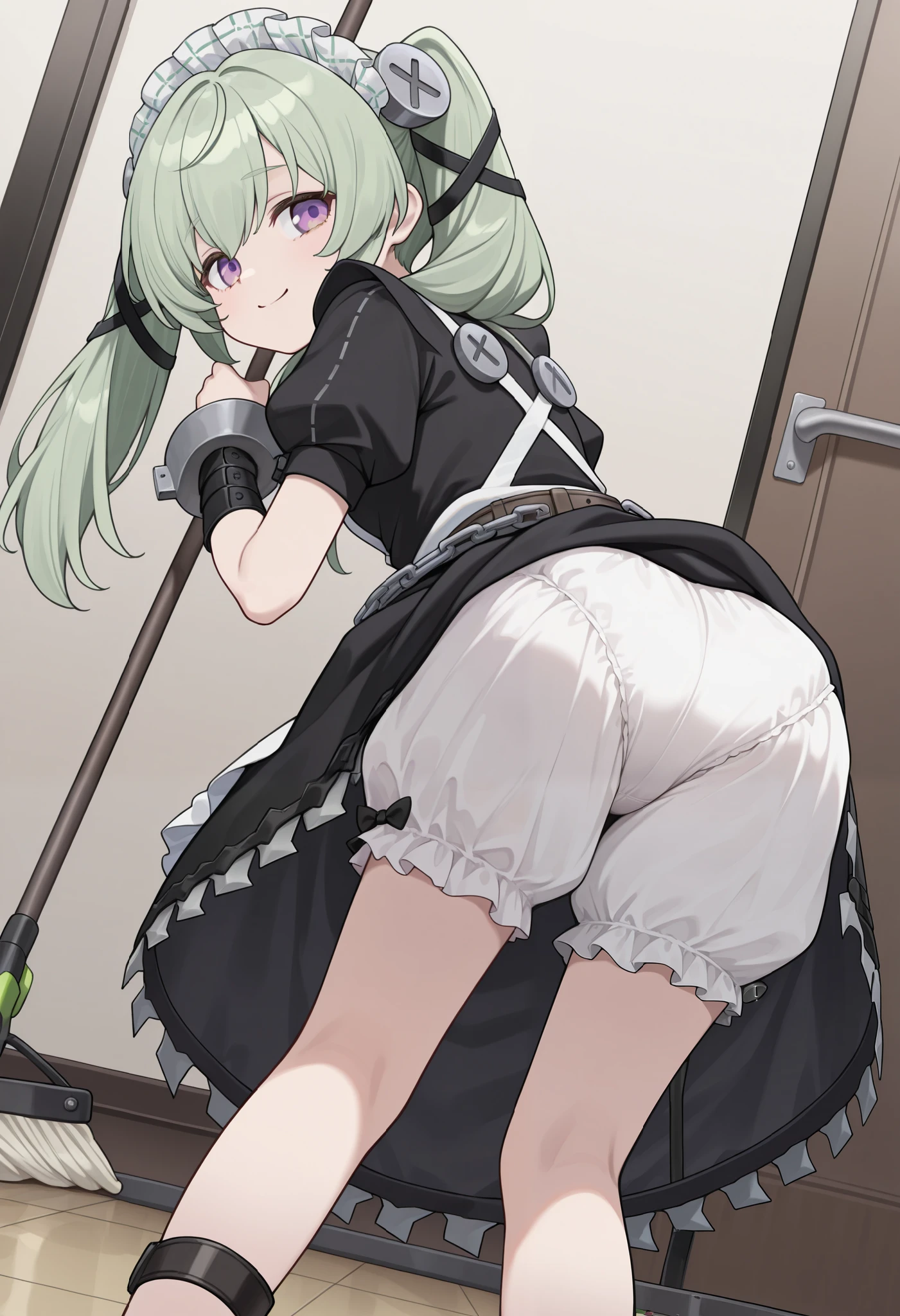 score_9, score_8_up, score_7_up, source_anime, BREAK 1girl, sdrnd, purple eyes, green hair, long hair, bangs, double bun, antenna hair big breasts, blush, open mouth, smile, shy, embarrassed, smile, open mouth, looking to the side, maid, shit inside toilet, toilet full shits, shit, toilet,sitting, bathroom,sitting in toilet, sitting on toilet, half closed eyes, standing
