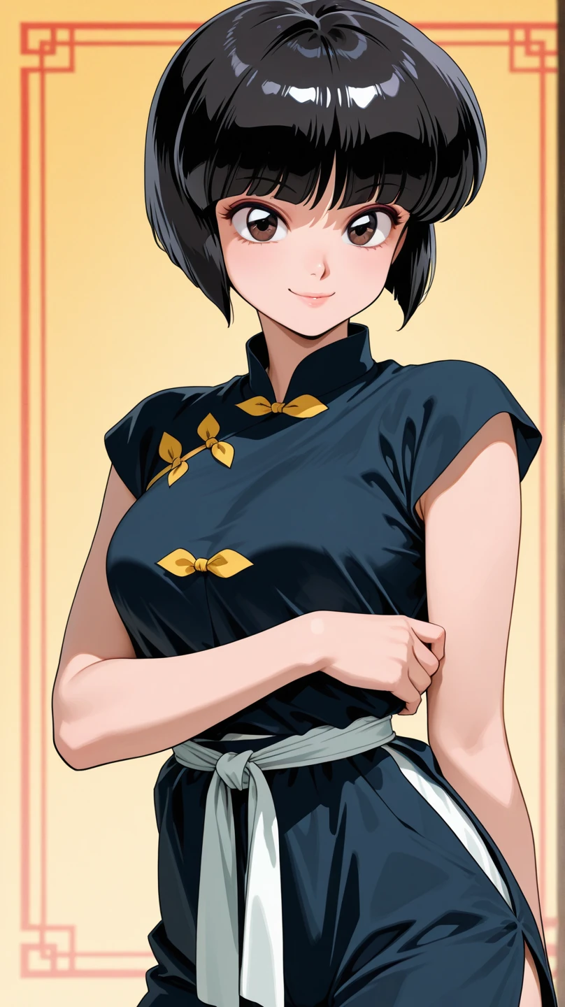 masterpiece,8k high quality detailed,highres,anime,,
illustration \(art_book\),(an illustration of a female,illustration \(female\),(solo)),
,chichi_dbz,1girl,short hair,brown hair,single hair bun,blunt bangs,black eyes,blush,earrings,large breasts,(<lora:little_black_dress_v1.1:0.5>, black_little_dress),Contentment,detailed_face,
((Saluting)),
From a bird's-eye view, capturing the entirety from above,
(,realistic clothing texture,realistic_skin_texture),<lora:velvia:0.6>,<lora:chichi_dbzV2:0.55>,<lora:more_details:0.3>