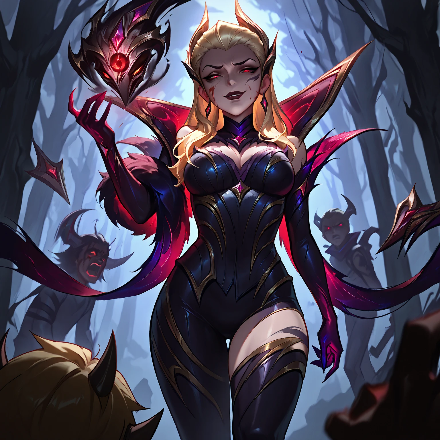 beautiful girl、とてもcute天使、Pink T-shirt、cute、Baby Face、smile、Long skirt、Black long boots、.(Highest quality,4K,High resolution,masterpiece:1.2),Very detailed,Realistic:1.37,Spooky altar background,Dark fantasy,Red color scheme,Ominous atmosphere,Eye-catching,Storytelling,anatomy,Anime Style,Concept Art,beautiful細部までこだわった顔と (((Red eyes ))),A terrifying ritual ,Satanic Ritual,Premature death,inappropriate behavior,クレイジーなsmile,Scythe Face,Girl Monster, beautiful, Delicate facial features, Sharp Eye, Sharp Fangs, pale skin, Thick chain, Dark Background, Cinema Lighting, Dramatic Shadows, Gothic style, Gloomy atmosphere, Dark fantasy, one person's, Please open your mouth wide, Open your mouth and baring your teeth,Sharp teeth like a beast, Wide lips, very wide mouth, Vermilion cheeks, ,(Blood splatter:1.4),Scary smile, smile,Angel Design, Twisted smile、Bloody、bleeding from the head,,,,,、Blood splatter、,(Blood splatter:1.4),skull,Horror Style, ((Fantasy Sweet Ta Frill Pink Costume)), ((Flowing blonde hair)), ,(Blood splatter:1.4),Female curves, Sexy flat stomach, Perfect hands, Perfect anime face, (Pink Tata Dress)), Are standing, ((邪悪なsmile)), ,(Blood splatter:1.4), Steam circulates, Moonlight Illumination, night lighting, (Blood splatter:1.6),アニメAngel Design, Twisted smile、Bloody、bleeding from the head,,,,,、Blood splatter、,(Blood splatter:1.4), skull,Gothic architecture、Western architecture、Fantasy World、,Victorian cities, Skeleton Gas Light,Absurd, High resolution、 ((Tabletop)), ((Highest quality)), (Very detailedな), ((Very detailed)), (beautiful), ((cute)), (NFSW:1.8), alone,(:1.6)、(world'The most terrifying and creepy demon girl:1.5)beautiful face、Whole Body Ezbian、pale, beautiful肌、beautiful金の髪、優しくsmileむ、Dark building ruins、(snow white'Frill dress:1.3)、(The dark ruins are stained with blood:1.3)、(少女は血の海の中にAre standing:1.5)、(The ground is full of blood:1.3)、(The girl lost a lot of blood....:1.3)、(クレイジーなsmile:1.6)、Spirits、(Blood dripping from the mouth:1.3)、