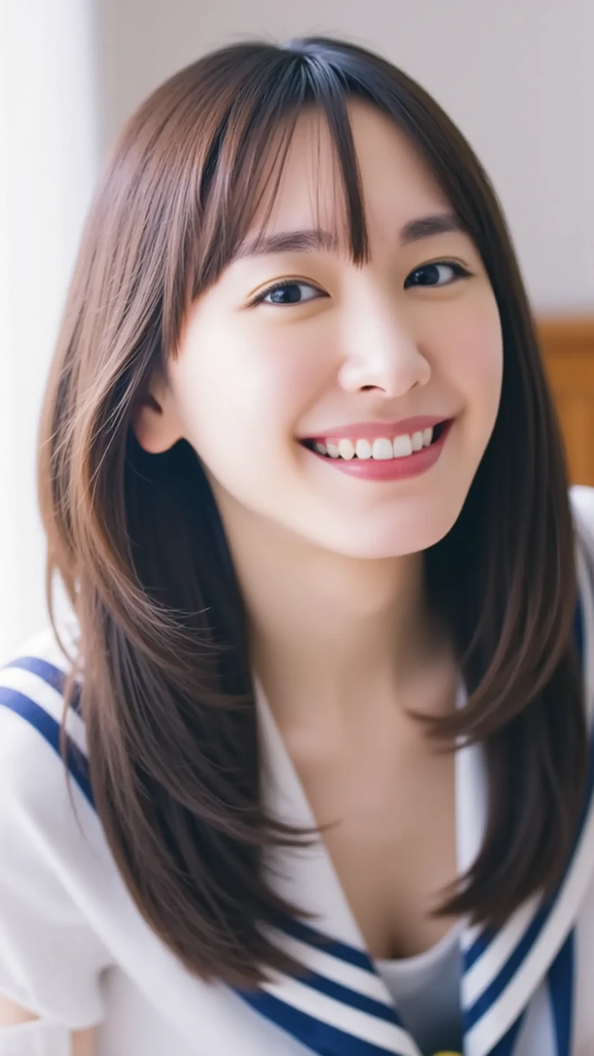 (8k、RAW Photos、Highest quality、masterpiece:1.2)、(Realistic、Realistic)、((smile、Very flat chest:1.3))、((naked、Nipples、pubic hair))、1 girl、((get up、After sexual、morning、morning日が差し込む、 Hotel Bedroom、Sleep on your back、Bathrobes、smile))、cute