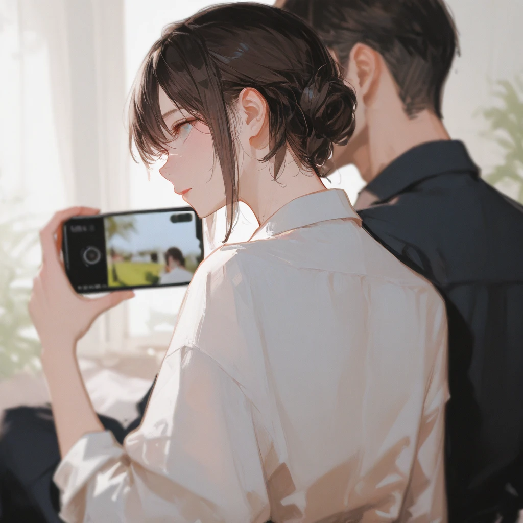 there is a man and woman taking a selfie in a bathroom, in love selfie, 🤬 🤮 💕 🎀, 😭🤮 💔, couple pose, candid picture, mirror selfie, candid photo, ❤🔥🍄🌪, couple kissing, low quality photograph, hands shielding face, hands hidden, low quality photo, 8k selfie photograph