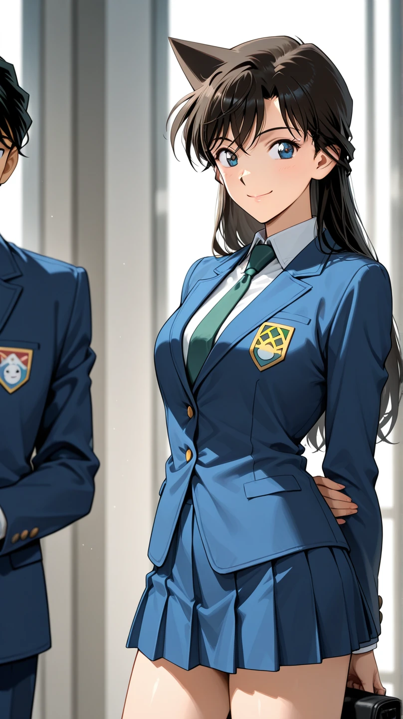 アニメ, アニメ characters, 高画質, 8k, 毛利 蘭, (名探偵コナン) ブラックヘア、ロングヘア、 スマイル - SeaArt AI