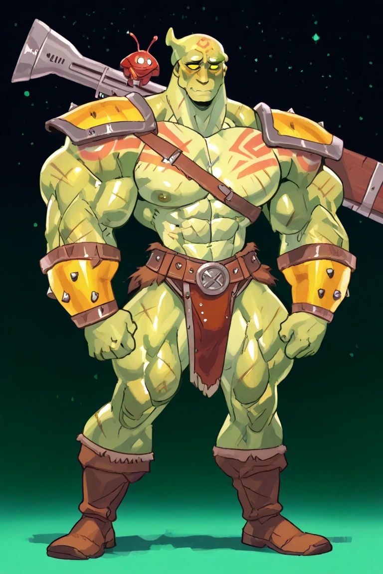muscular ork, green skin, warhammer 40K