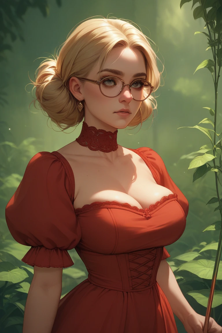 photo of Sarah Michelle Gellar, RAW, beautiful woman, ((portrait)), ((detailed face:1.2)) microskirt, huge breasts, skinny, glasses, ponytail, underboob, plaid skirt,, masterpiece, best quality, highly detailed