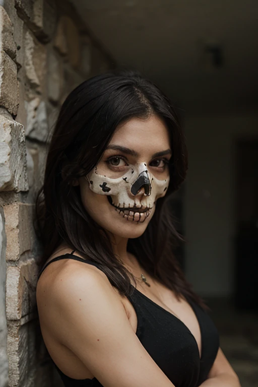 Printed T-shirt Skull Image Vector, Dark style image, Image painted in artistic style, image with white background volumetric lighting, Black and white color image, 24K